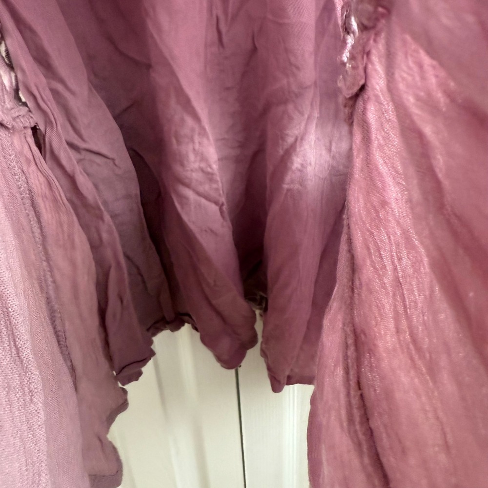 Free People Dusk Till Dawn Mini Dress in Mauve Sz 6 Boho Lace Cottagecore - Picture 7 of 15